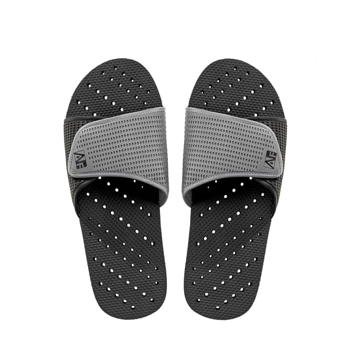 Showaflops Men's Slide - Quick Draining Sole - Adjustable - Anti-slip Shower Sandal