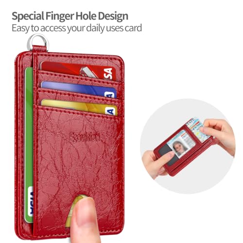 Image of Slim Minimalist Front Pocket Wallet, RFID Blocking Credit Card Holder Wallet with Integrated D-Shackle for Men Women