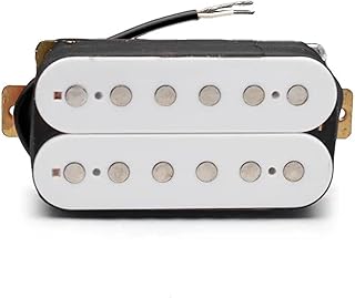 captador de guitarra Captador De Guitarra Elétrica De 6 Cordas, Bobina Dupla, Humbucker, Captador De Guitarra Elétrica, Ponte Ou Pescoço, Branco (Color : Bridge Pickup)