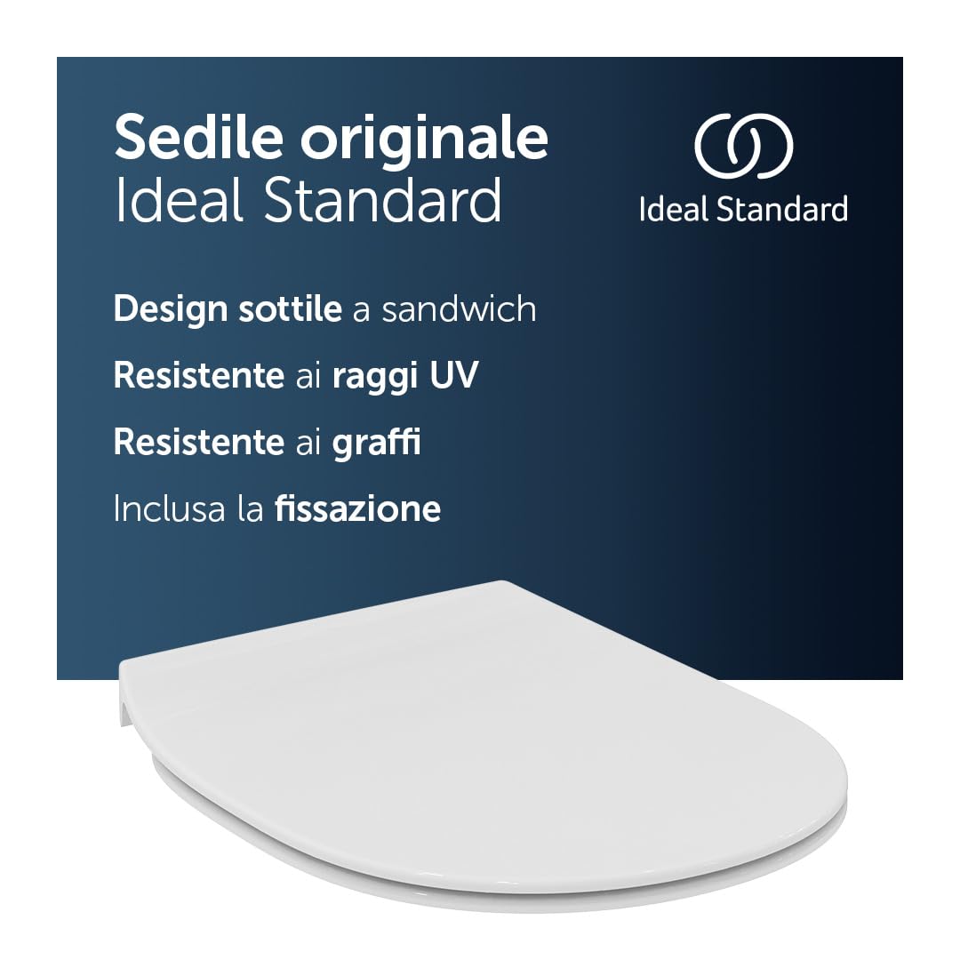 Sedile WC Ideal Standard E772301 Original Connect, piatto, bianco