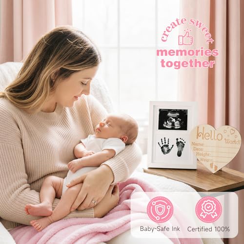 Image of iAOVUEBY Baby Shower Gifts Basket, Baby Girl Gifts & Newborn Essentials Infant First Mileston Keepsakes Blanket Cloths Toy, All-in-One New Baby Girl Gift Set Basket