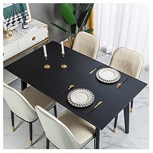 Generisch Wasserdichte PU-Tischdecke Schwarz 70x130cm