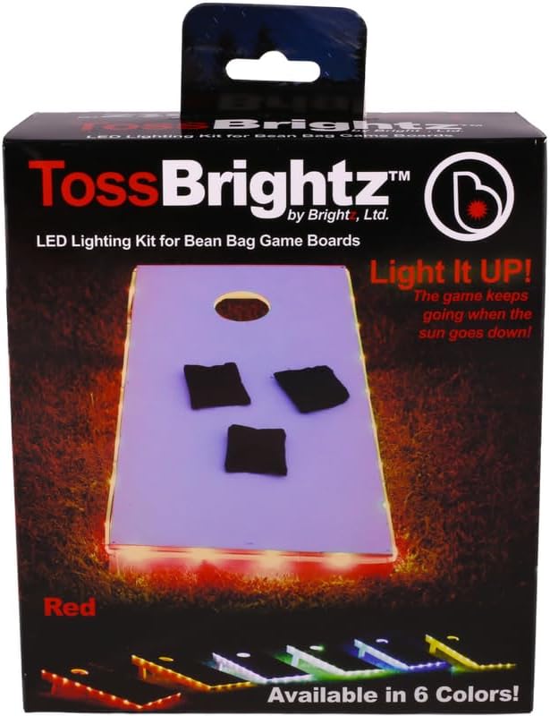 BrightzBrightz TossBrightz Red Led Cornhole Lights Led Corn Hole Lights Cornhole Led Lights for Hole and Board Corn Hole Board Light Kit Light Up Cornhole Set Glow in The Dark Cornhole Board