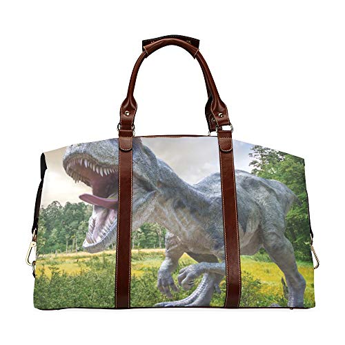 Preisvergleich Produktbild Beauty Reisetasche Magical Tyrannosaurus Rex Classic Übergroße wasserdichte Pu-Leder Jungen Weekend Bag Mens Duffel Bag