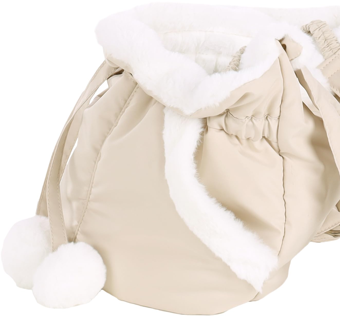 Sac de Transport Chat – Chien – Flamingo Cuddi Beige – 32×22×25 cm – Polyester + Peluche – Lavable – Sangle sécurité – Poches Mains-Chaudes – Sangles réglables