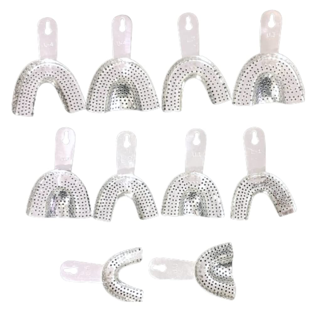Unique Dents Dental Metal Impression Tray Steel Dentulous Set (pack of 5 pairs) assorted (B09R9VXH2H) Amazon Price History, Amazon Price Tracker