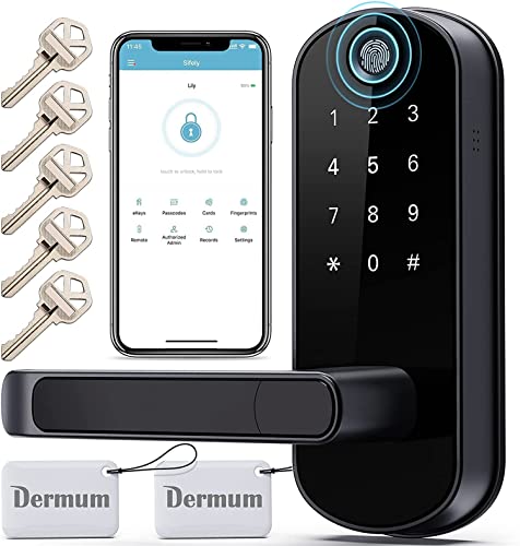 Dermum Smart Lock, Keyless Entry Door Lock, Smart Door Lock, Smart Lock for Front Door, Door Lock with Keypad, Fingerprint Door Lock, Biometric Door Lock, Digital Door Lock with Handle Dermum Smart Lock, Keyless Entry Door Lock, Smart Door Lock, Smart Lock for Front Door, Door Lock with Keypad, Fingerprint Door Lock, Biometric Door Lock, Digital Door Lock with Handle