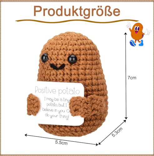 2er Pack Positive Potato Pocket Hug Geschenk, DealKits Lustige Plüschtiere Strickwolle Positive Kartoffel Puppe, Mutmacher Glückbringer für Kinder, Freundinnen, Familie, Frauen