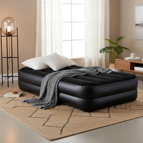 AVENLI Luftmatratze Luftbett selbstaufblasend für 1 Person 195x96x46cm aufblasbare Matratze Gästebett mit integrierter Pumpe extra hohe Liegefläche beflockte Oberfläche für Camping & Zuhause