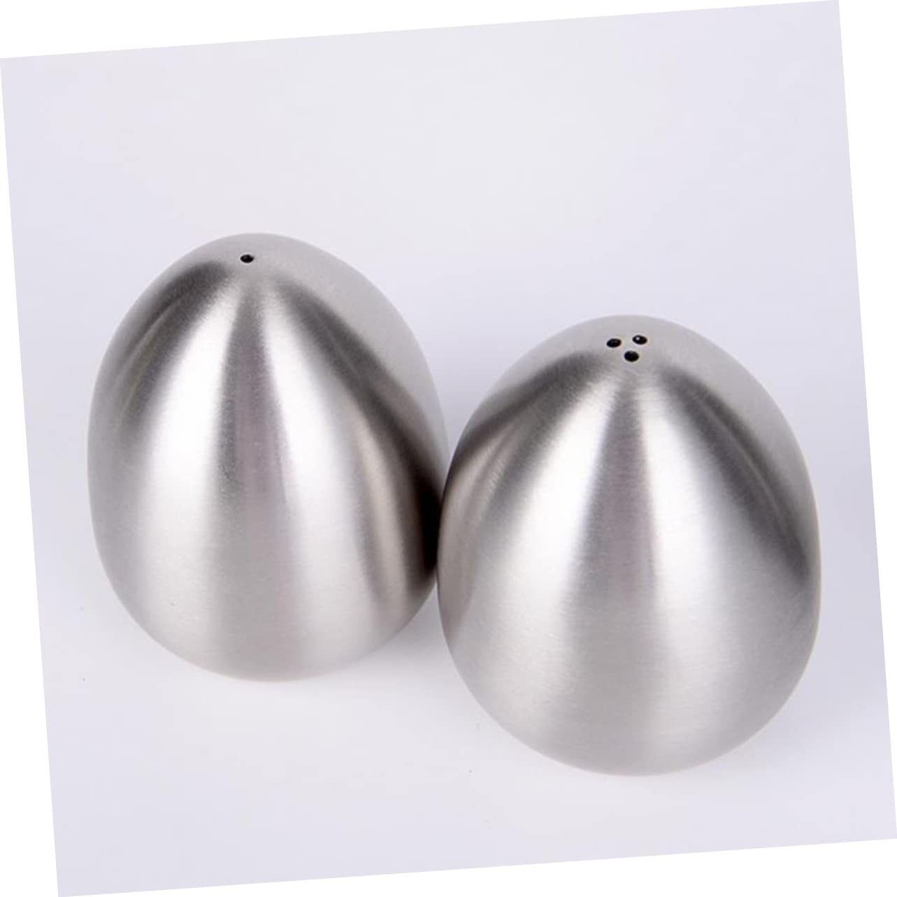 SHOWERORO Ensemble De 2 Salières Et Poivrières En Acier Inoxydable Forme Œuf Distributeurs À Épices Pour Cuisine Rangement Pratique Et Décoratif