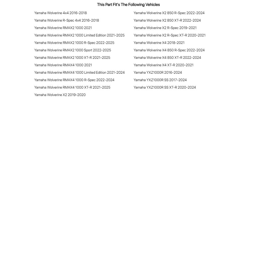 TUSK Safety Harness Mount Kit for Yamaha Wolverine RMAX 4 1000 2021