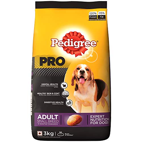 Image of Pedigree PRO Expert Nutrition, Adult Small Breed Dogs (9 Months Onwards) Dry Dog Food, 3kg Pack & Adult Wet Dog Food, Grilled Liver Chunks Flavour in Gravy with Vegetables, 15 Pouches (15 X 70 g)