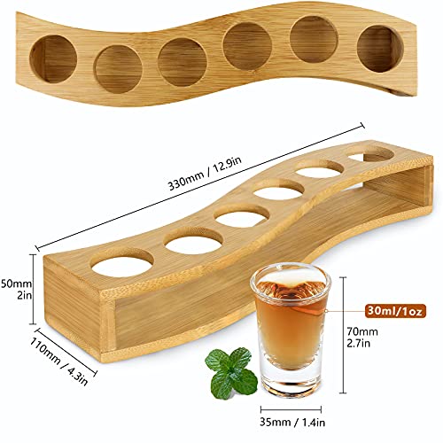 Shot Glasses 12Pcs Shot Glass Set 1Oz/30Ml Shot Glass Holder Heavy Base For Whisky Tequila 12 Shot Glass Serving Tray (12Pcs) #TOP5