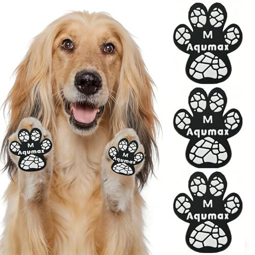 Dog Paw Protector Traction Pads for Dogs Paw Pads for Hot Pavement Stronger Self Adhesive Toe Grips for Senior Dogs to Prevent Slipping on Hardwood Floors 16 Sets (64 pcs) M