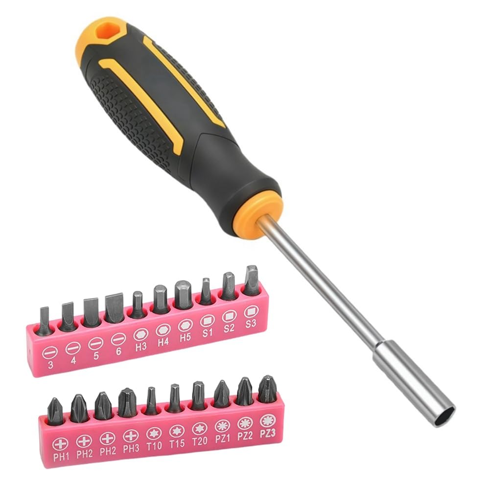 Jnchdghwa As Shown Socket Screwdriver Carbon Steel Hex Socket Wrench Carbon Steel Tool Adjustment Tool Carry Screwdriver Bit Set
