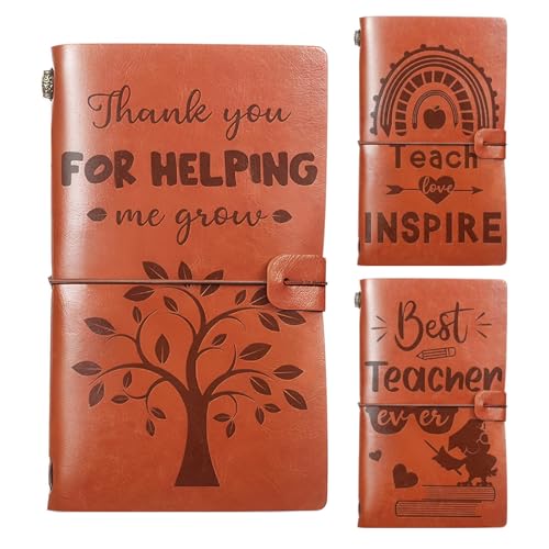Journal de remerciement en cuir Charfia, set de 3 pièces de prestige pour cadeaux enseignants