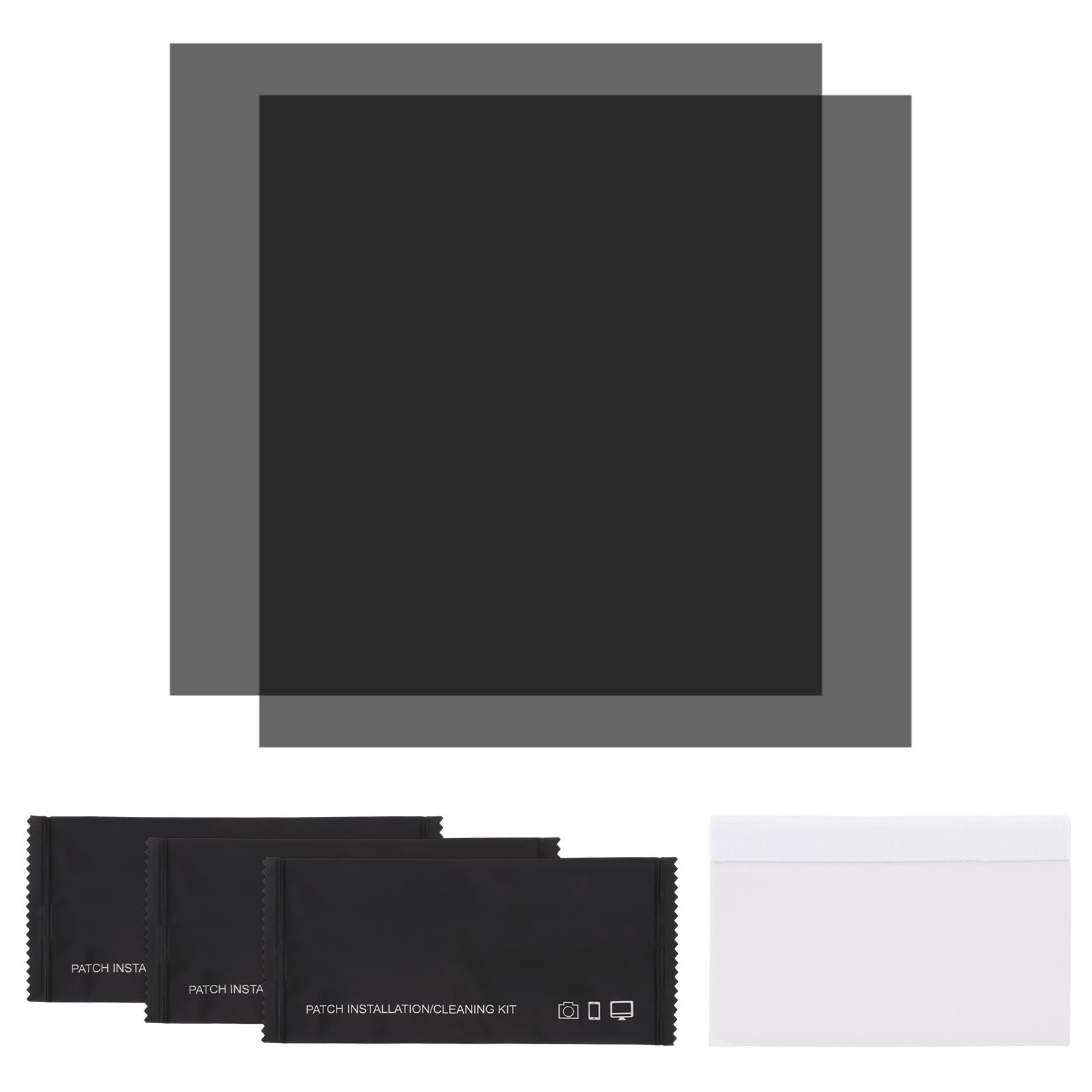 sourcing map 2 Set Polarized Film, 6 x 6 Inch Universal Adhesive Polarized Sheets Linear Polarizing Filter with Cleaning Kit Scraper for LCD Screen Repair Physics Education (150x150mm)