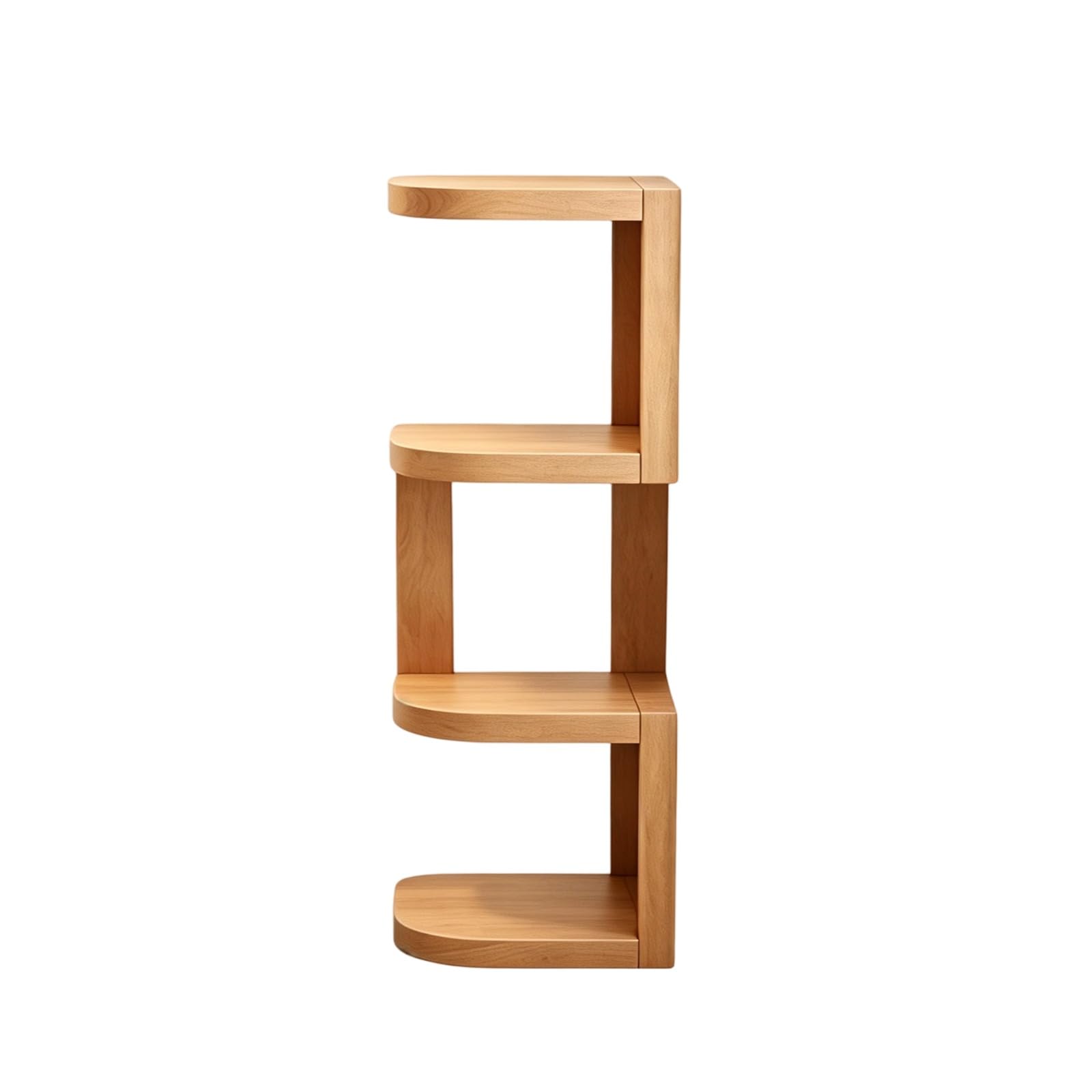 GWZHQIF Multi-Tier Corner Solid Wood Nightstand, Narrow Step Bedside Shelf, Wooden Curved Storage Rack, Space Saving Floor Side Table For Bedroom Corner Small Space(Color:Natural wood)
