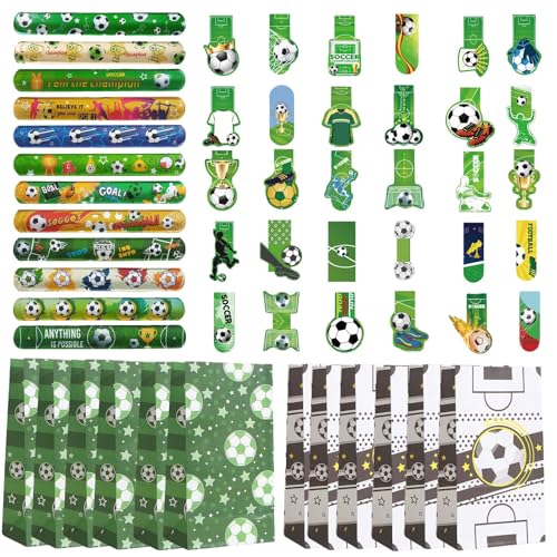 TENGWA Piñata Futbol 54 piezas Relleno Piñata Marcapáginas Cumpleaños Futbol con Pulseras a Presión para Fanáticos del Fútbol Regalos de Fiesta de Cumpleaños Infantiles