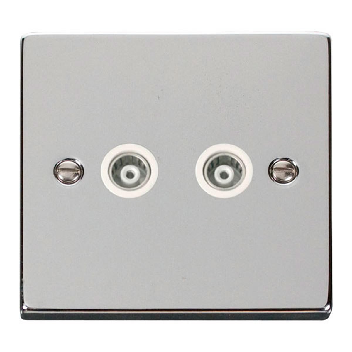 Click Polished Chrome Twin Isolated Coaxial Socket