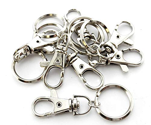 Harts Small Lobster Hipster Detachable Swivel Clasp for Keyrings Includes 22mm Split Ring 37mm x 16mm (30)