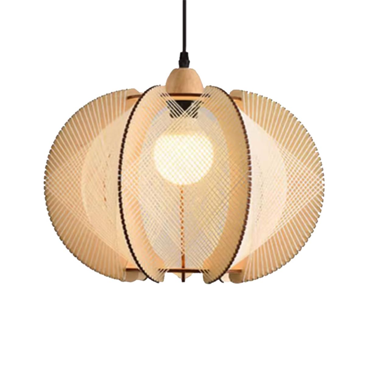 CSSYKV Vintage Hemp Rope Pendant Light Shade Boho Handmade Lantern Chandelier for Kitchen Island Modern Hanging Lights Coastal Wicker Lampshade for Bedroom Living Nursery Dining, 19.7"×13.7"