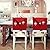 Phedrew 6Pcs Christmas Chair Covers Xmas Dining Chair Slipcovers Santa Claus Red Hat Chair Back Covers for Christmas Banquet Holiday Festival Decor