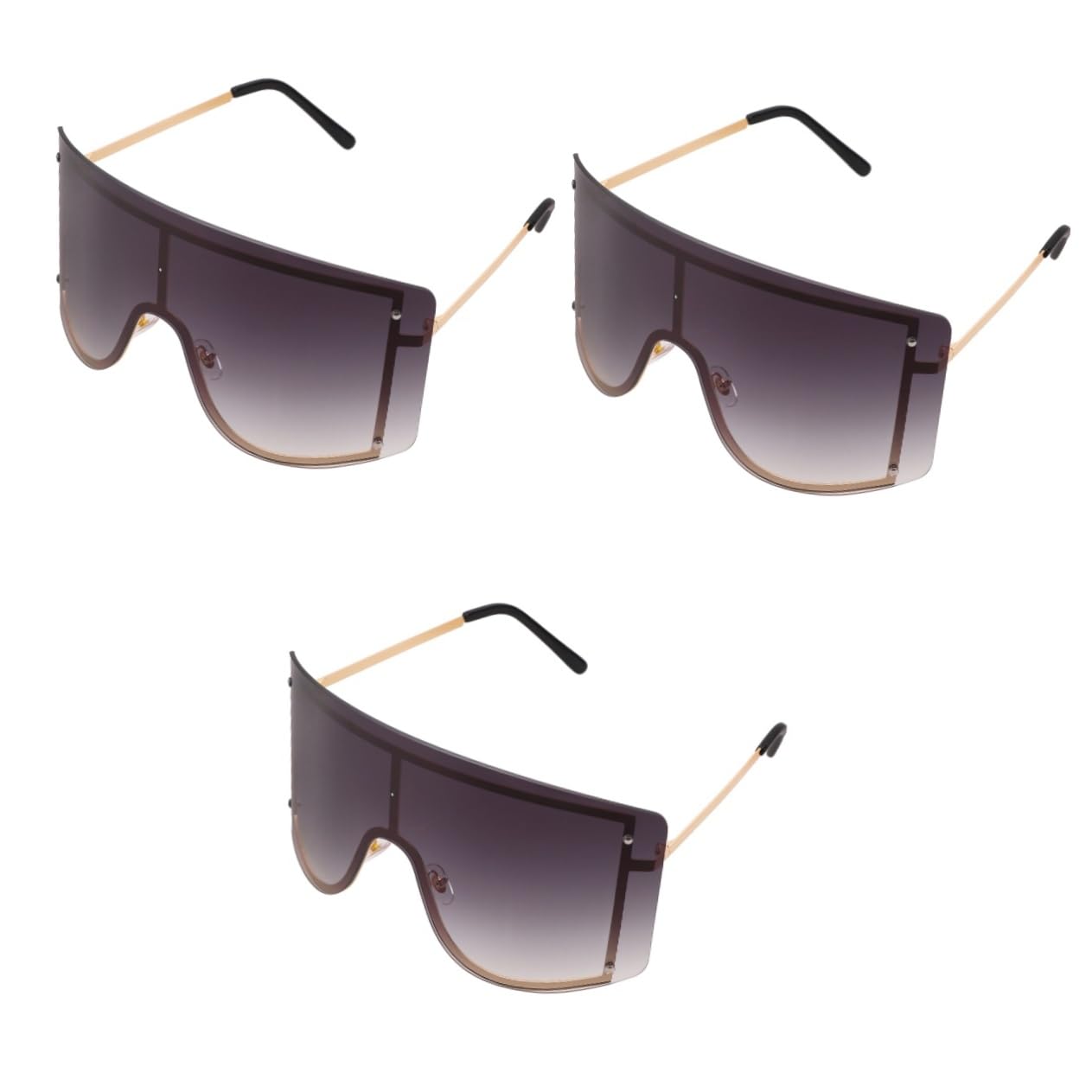 3paires De Soleil Pour Et Femmes Monture Grise Uv Parfaites Pour Activités Sorties Plage