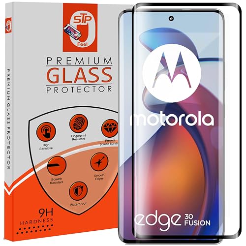 Image of STP FEEL Advanced Black Border Tempered Glass For Motorola Edge 40 / Edge 30 Fusion /Edge 40 Neo (6.55 Inch, Pack of 1) Full Screen Coverage (except edges) Screen Protector Guard