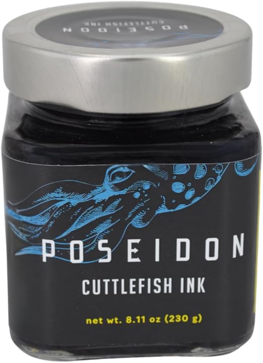Poseidon Cuttlefish Squid Ink, Tinta Calamar, Nero di seppia, 230 g/ 8.11 oz ea jar from Sardinia Italy