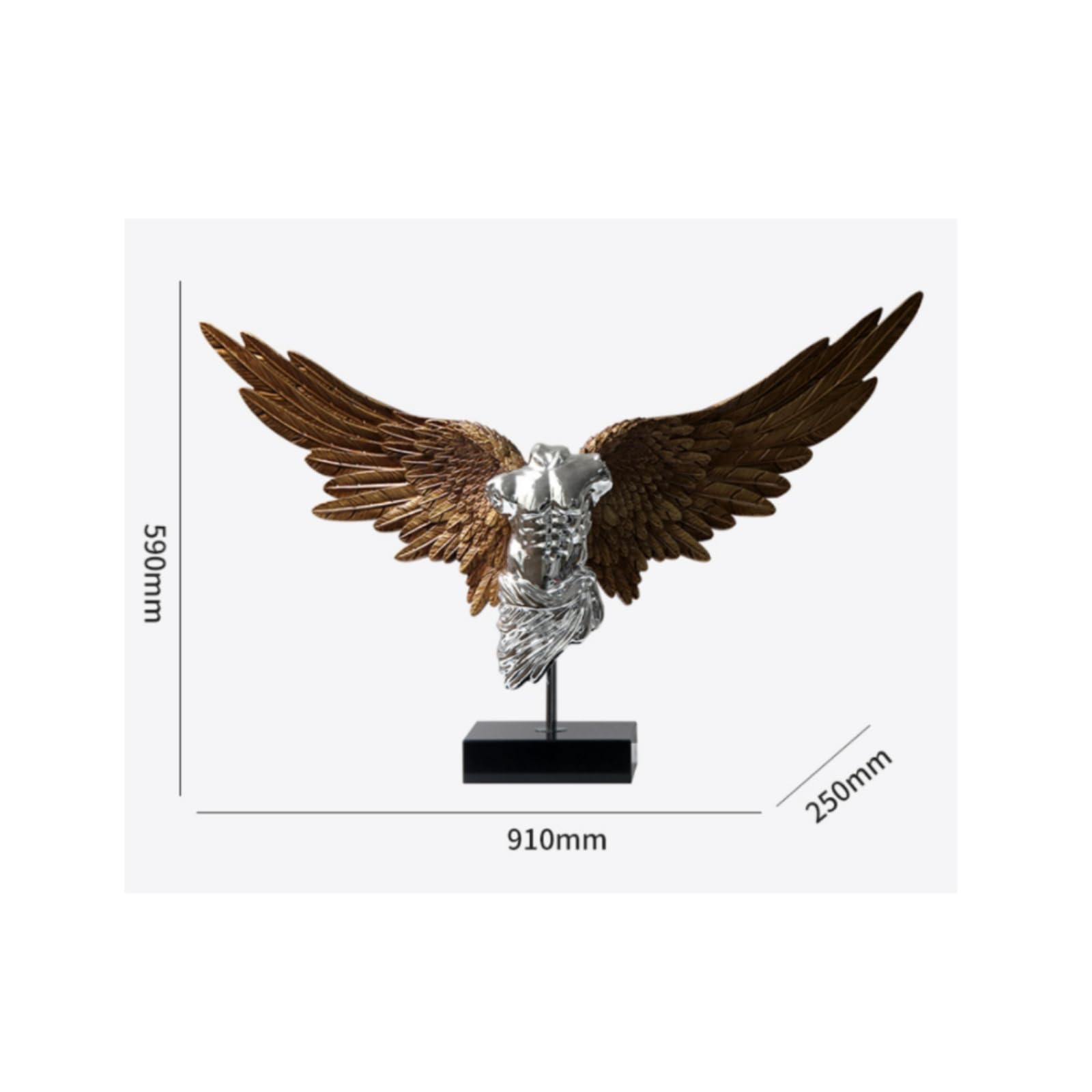 rockible Estatua Torso Abstracto Artística | Elegante, Figura, clásico, coración, para Recibidor, Oficina, Plata Oro Bronce