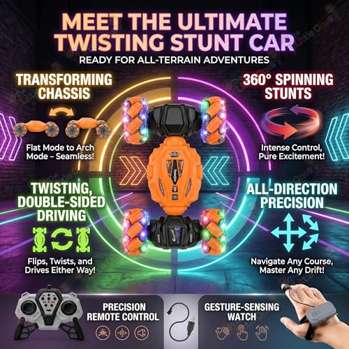 Image of The Little Ones 4x4 Rc Drifting Car - Rc Drift Cars High Speed Remote Control Drift Car 2.4GHz Remote Control Drift Stunt Off Road Cars 360 Rotation Toys for Kids & Adults Boys & Girls [TwisterX]