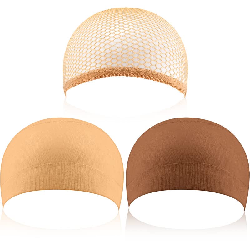 eboot 3 Pack Wig Caps (Neutral Beige, Light Brown and Beige Mesh)