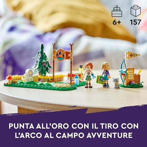 LEGO Friends Tiro con l'Arco al Campo Avventure, Giochi Sportivi per Bambine e Bambini da 6 Anni in su con Arco e Frecce Giocattolo, 2 Mini Bamboline e un Procione, Idee Regalo di Compleanno 42622 - Immagine 1