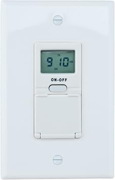 Reliance Controls Corporation WE7000W Digital 7-Day In-Wall Timer with Back Up Battery, White
