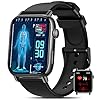 DEKELIFE Smartwatch Herren Damen mit ΒΙυτｚυcker/EKG/HRV/ 1.83" Fitness Gesundheitsuhr mit 24h Herzfrequenz/Blutdruck/SPO2/Schlaf/SOS-Notruf, 145+ Sportmodi Fitnessuhr Schrittzähler iOS Android Schwarz