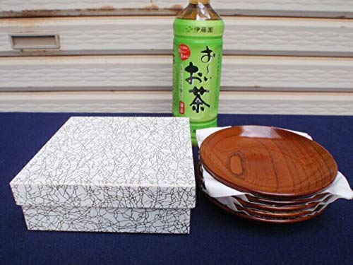Amazon.co.jp: 国産 天然木 欅ケヤキ 銘々皿 5客 茶器茶道具 菓子器