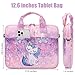 JIANYA Tablet Sleeve Bag Marble Tablet Carrying Bag with Shoulder Strap, 10-12.5 Inch, Purple