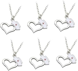 KESYOO 12 pcs diamond necklace nurse necklace heart neck pendant creative necklace Gift collar Miss jewelry