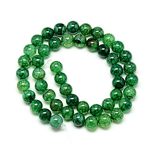 Perlin Green Round Agate Beads, 10mm, Pack of 12, 10mm 12 Stück - Image 3