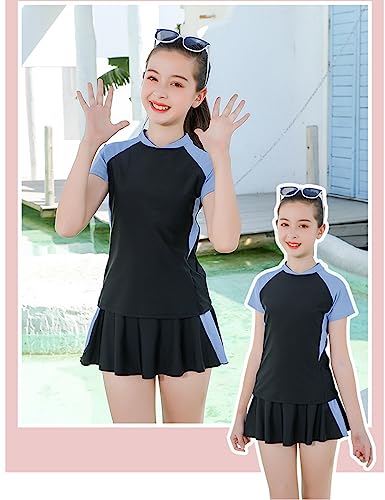KORADI Girls Swimsuits Rash Guard Swim Set Kids Two-Piece Bathing Suits Teen Swimwear Beach Shorts Sun Protection Swim Shirts2