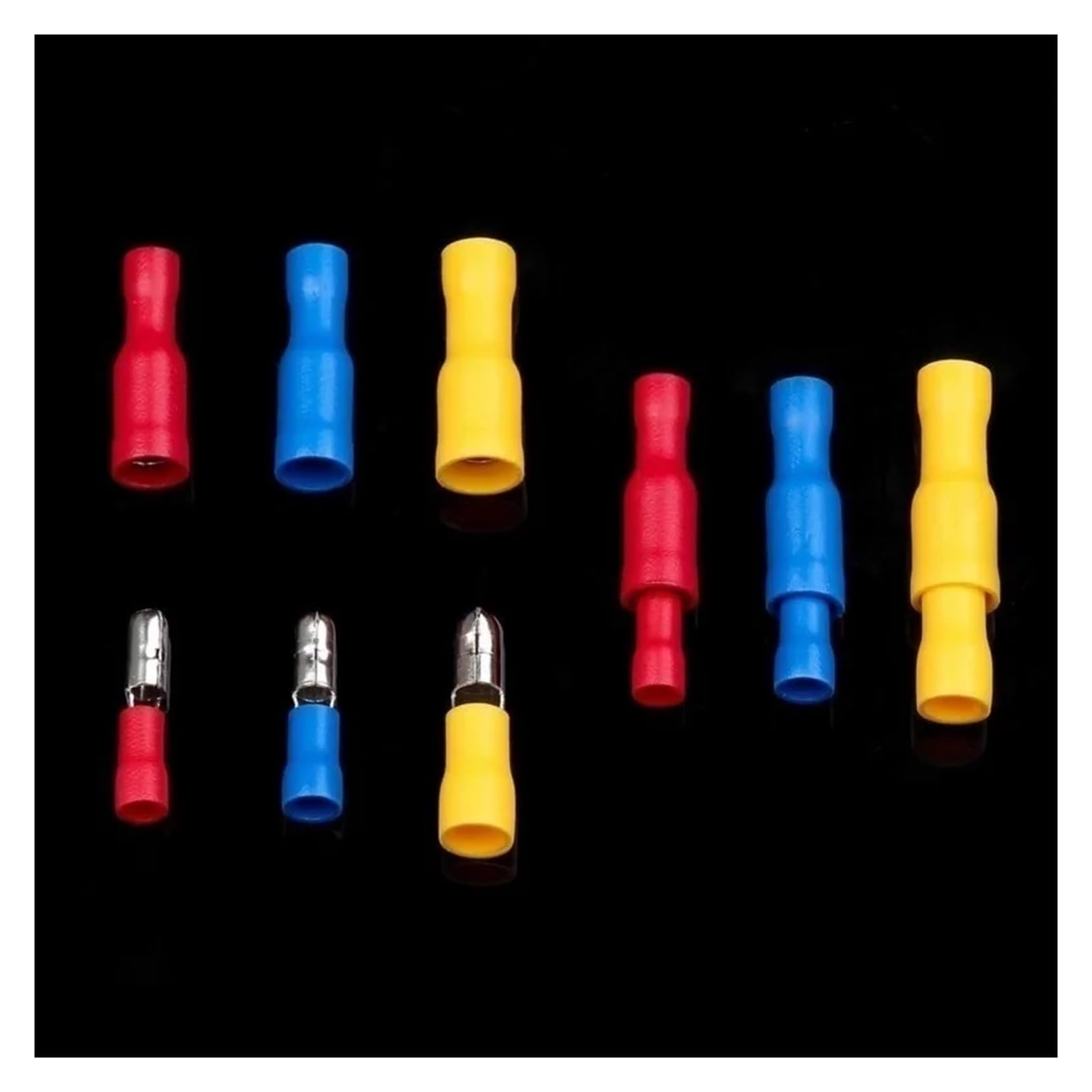 Kastenisolierte männliche und weibliche Flachstecker, Kabelverbinder, Draht-Crimp-Stoßringe, gegabelte Flachstecker, Kabelschuhe, sortiertes Kit