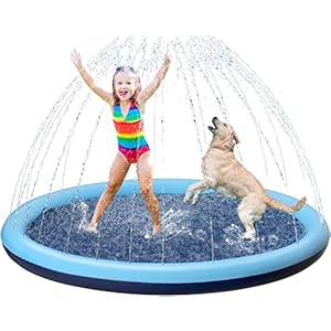 Kids Dog Splash Pad Sprinkler – Jasonwell Non Slip Dog Sprinkler Pad Splash Pool Puppy Dogs Pool Summer Outdoor Water Toys Backyard Durable Splash Pad for Toddlers Kids Small Medium Large Dogs Pet