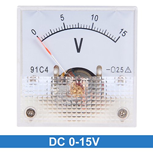 Image of uxcell DC 0-15V Analog Panel Voltage Gauge Volt Meter 91C4 2.5% Error