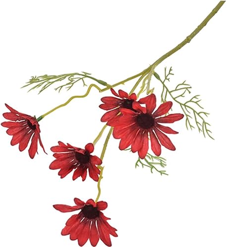 Miniatura 5 de Flores artificiales, 12 paquetes de margaritas artificiales de seda, resistentes a los rayos UV, flores silvestres falsas con tallos, arbustos