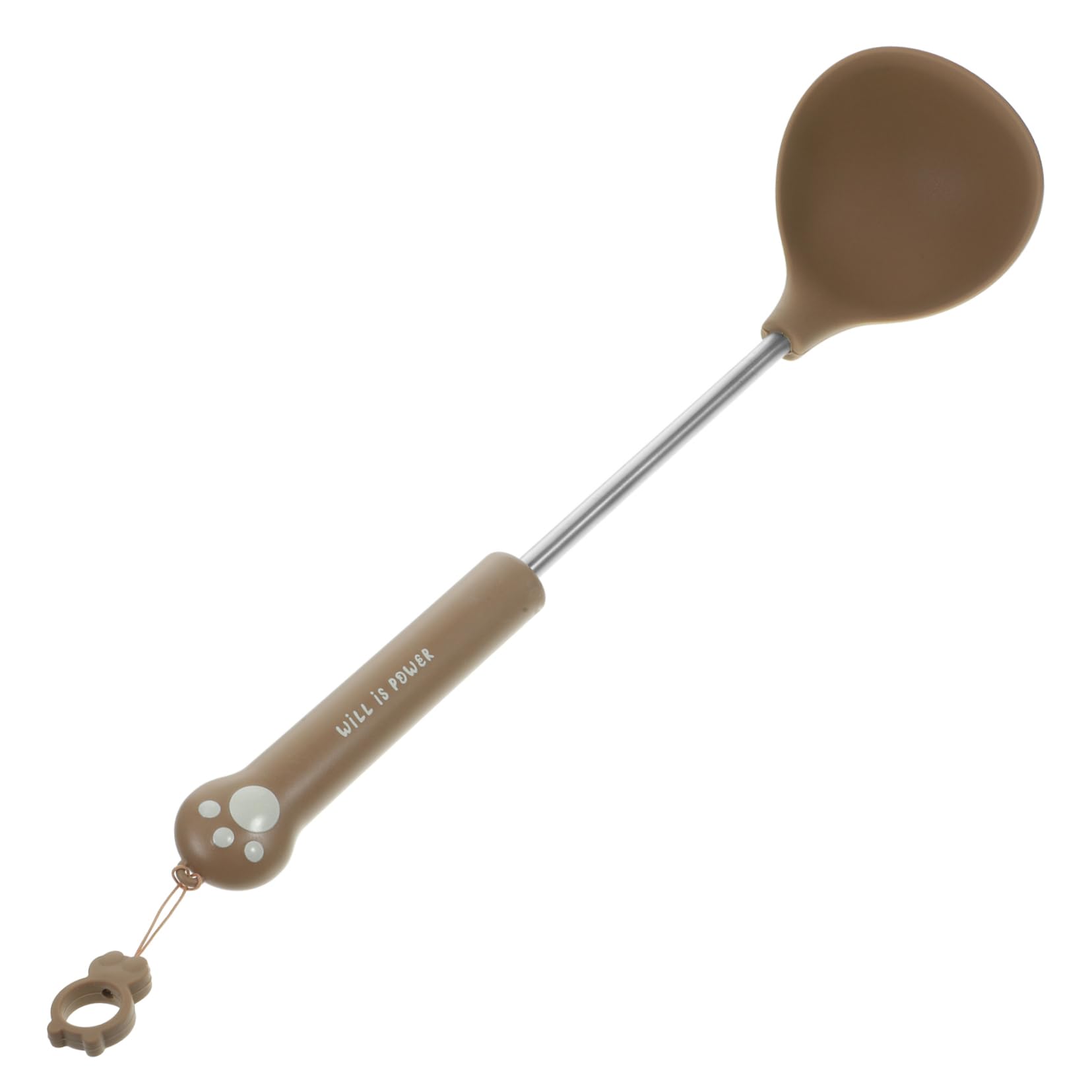 Amosfun 3 Pz Set Di Utensili Da Cucina in Silicone Cucchiaio Da Minestra Cinese Mestoli Da Minestra Per Servire Spatola Per Friggere Tornitore Da Cucina Acciaio Inossidabile