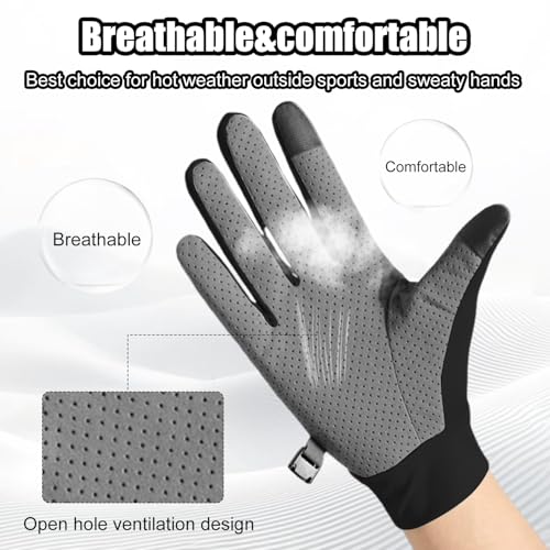 Image of TecoKart Sun Protection Gloves for Women | Women's Bike Gloves with Anti-lost Buckle | Touchscreen Anti-Slip Full Finger Gloves for Riding, Driving and Fishing