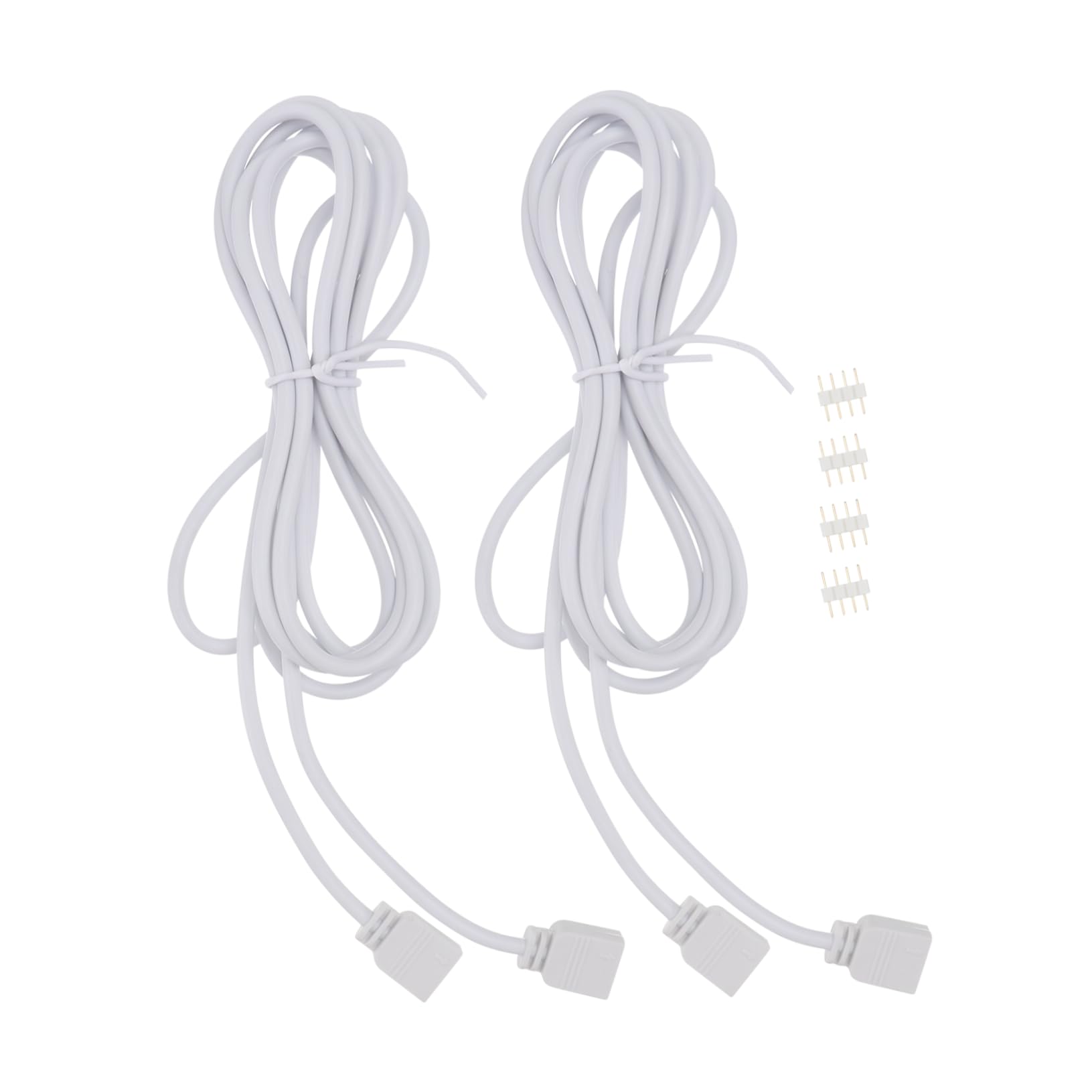 WESIEVYA LED Strip Extension Cable LED Strip Cable 4 Pin LED Connector for Strip Lights LED RGB Strip Cord LED Light Strip Extension Cable LED Connectors LED Lighting Strips White