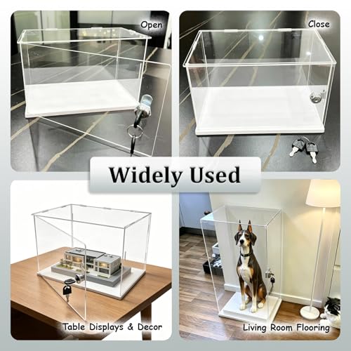 Vitrine acrylique boîte transparente anti-poussière à clé - 8