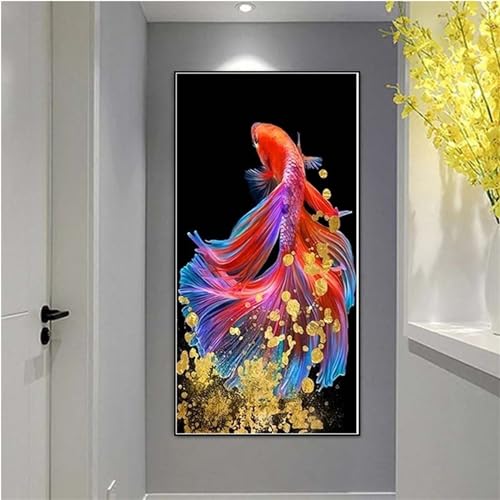 Broderie Diamant Grand Format Koi Rouges | Peinture Diamant Salon Premium